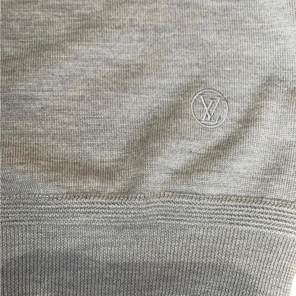 ❌SOLD❌ Authentic Louis Vuitton Gray Wool Silk Knit Sweater w/Elbow Patches - Picture 5 of 9